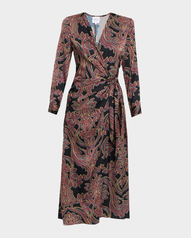 Studded Flora Eliza Wrap Midi Dress